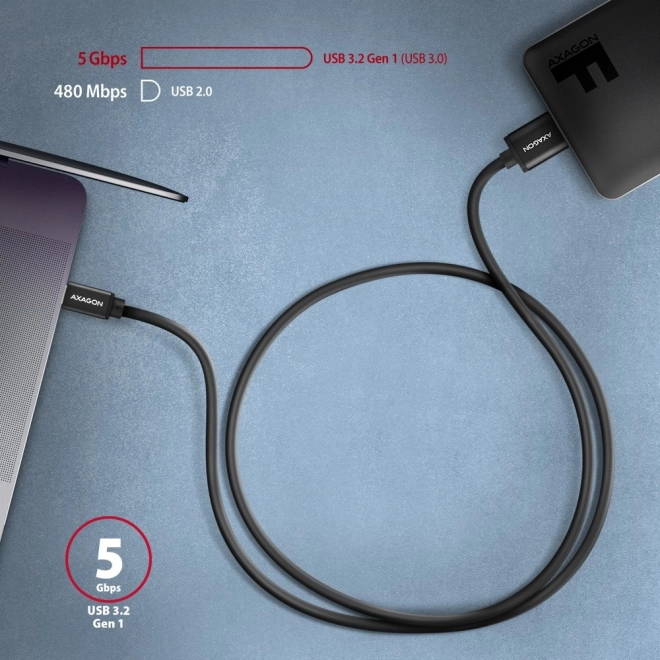 Prémium Micro-B USB - USB-C 1m kábel