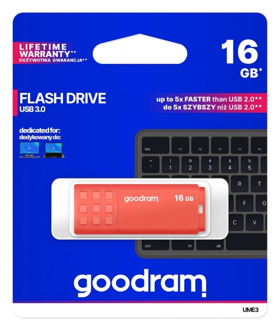 Pendrive UME3 16GB USB 3.0 narancssárga