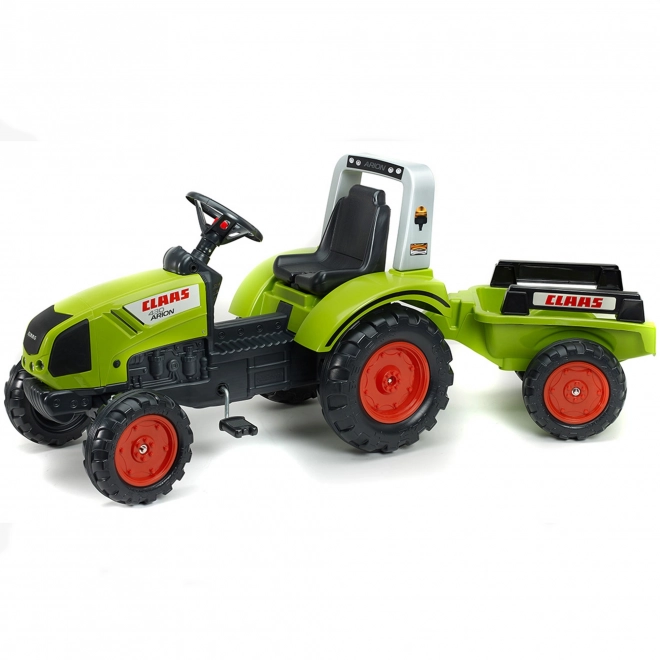 FALK Traktor pedálos Claas Arion 430 utánfutóval