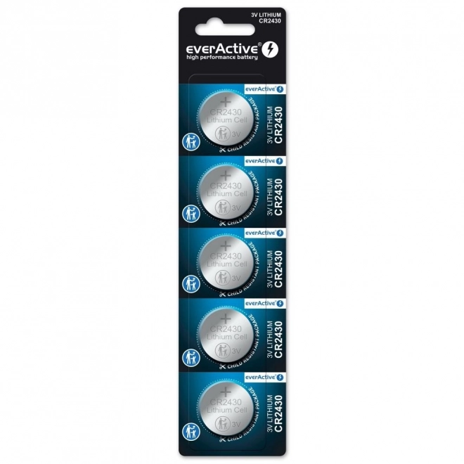 EverActive CR2430 lítium gombelem, 5 darabos csomagolás
