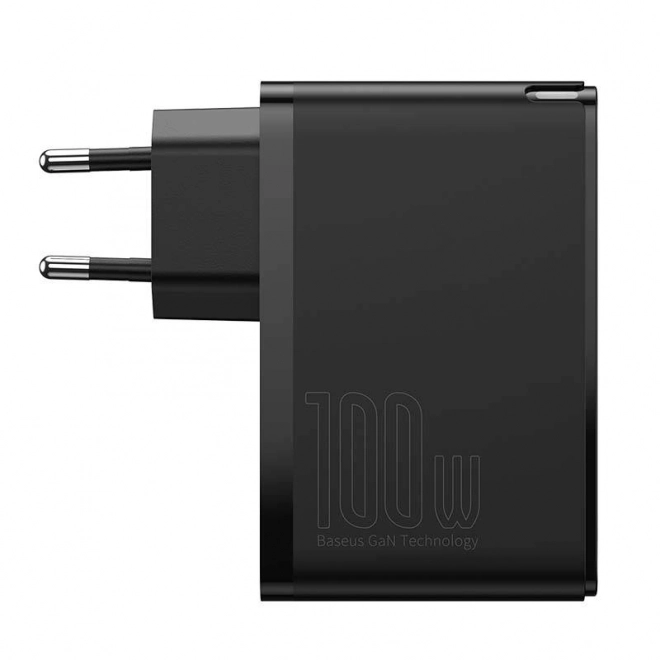 Baseus GaN2 Pro Quick 2x USB 2x USB-C, 100W, EU, utazási töltő Baseus GaN2 Pro Quick 2x USB, 100W, EU – Fekete