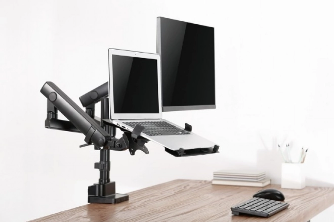 Monitor és laptop tartó állítható karokkal