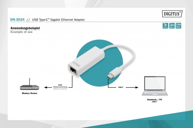 Usb 3.0 típusú c gigabites ethernet adapter