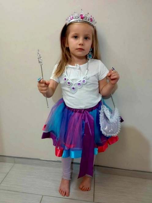 Királynő és Hercegnő Jelmez Koronával és Táskával
