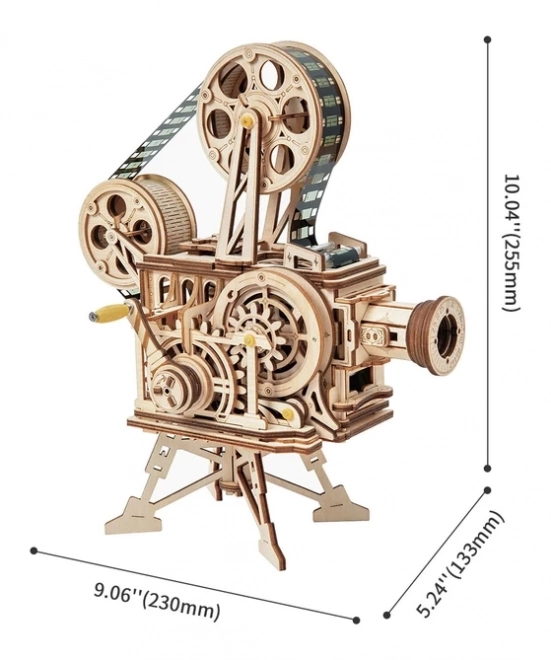 Rokr 3D fa puzzle mechanikus film vetítő 183 darab