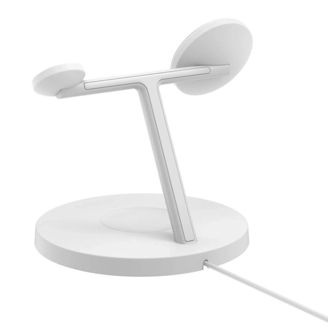 Fehér Boost Charge pro 3 az 1-ben Qi2 15W állítható töltő