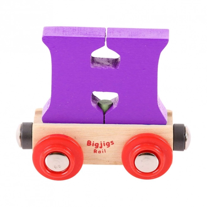 Bigjigs rail fa vonatkocsi - h betű