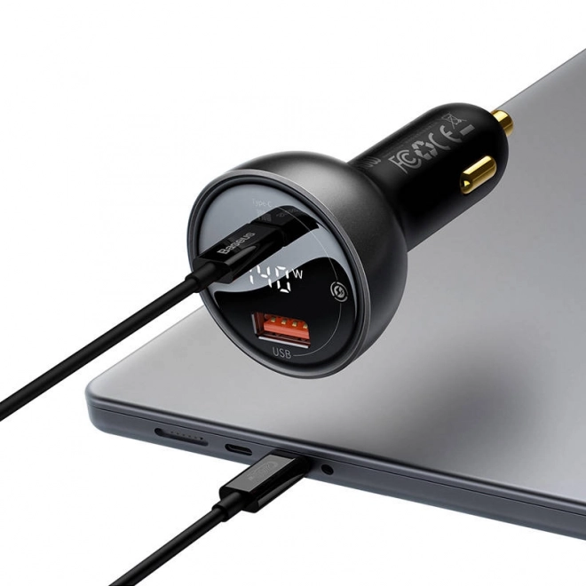 Baseus 140W autós töltő USB-vel és USB-C-vel