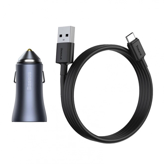 Baseus autós töltő 40W dupla USB-vel és USB-C kábellel