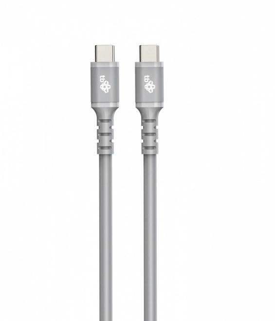 szürke szilikon USB-C - USB-C töltőkábel 1m