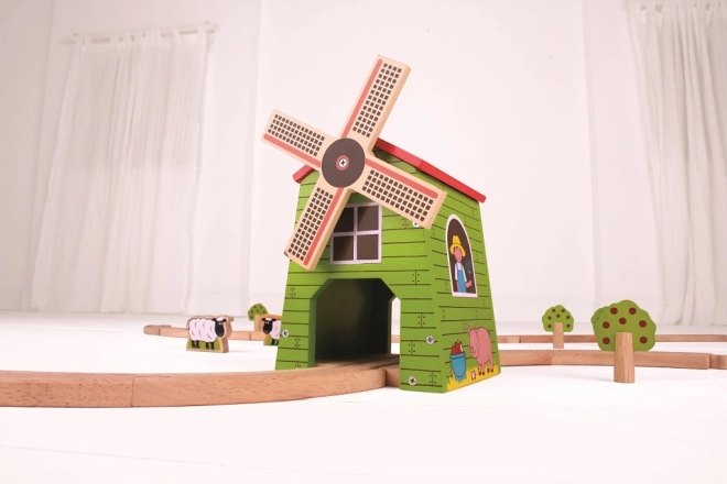 Bigjigs Rail szélmalom játékkészlet