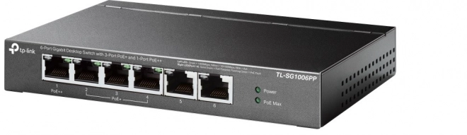 6 portos asztali PoE+ PoE++ gigabit switch