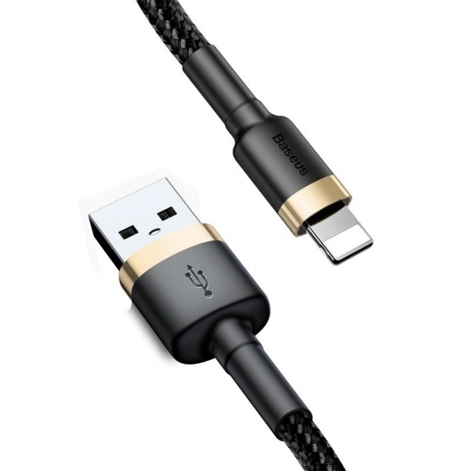 Baseus arany-fekete nylon USB Lightning kábel