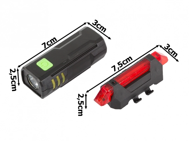 Kerékpár LED világítás készlet elöl és hátul USB