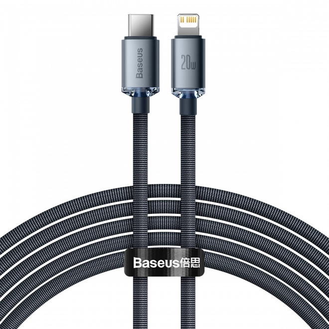 Baseus usb-c lightning kábel, 20w, 2m, fekete