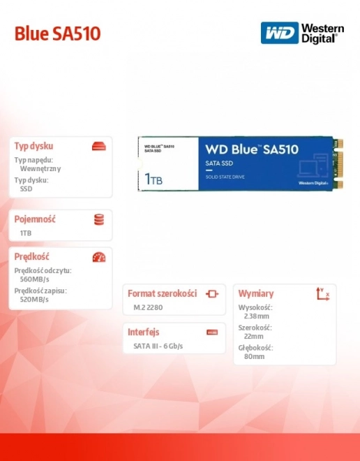 Kék SSD 1TB SA510 M.2 2280