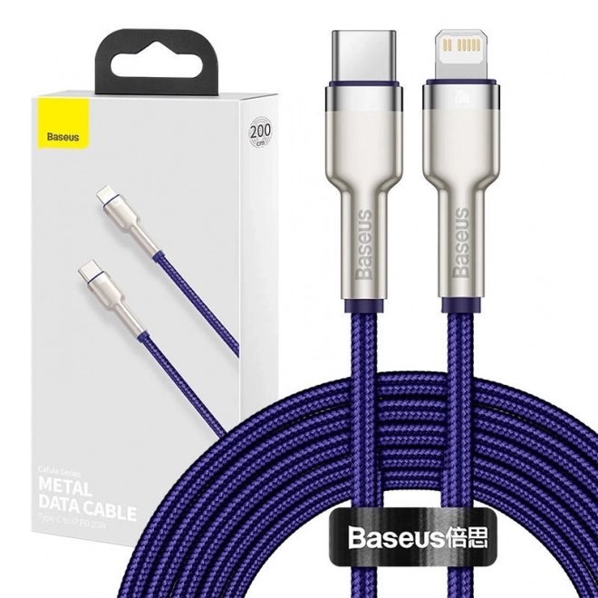 Baseus Cafule sorozat USB-C - Lightning kábel 20W, 2m, lila