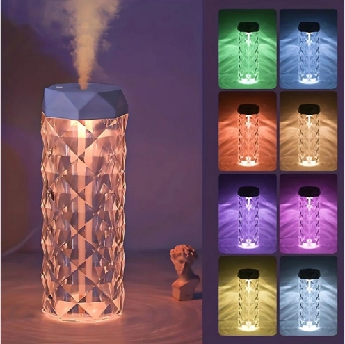 Levegő párásító és aroma diffúzor USB RGB kristályokkal