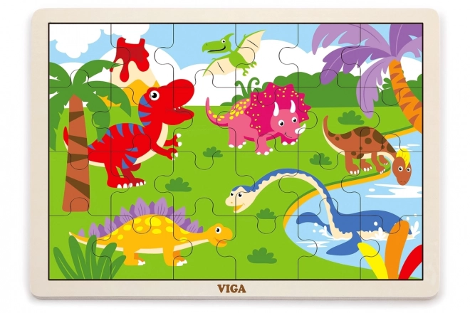 Fa puzzle dinoszauruszokkal