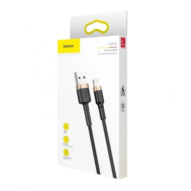 Baseus arany-fekete nylon USB Lightning kábel