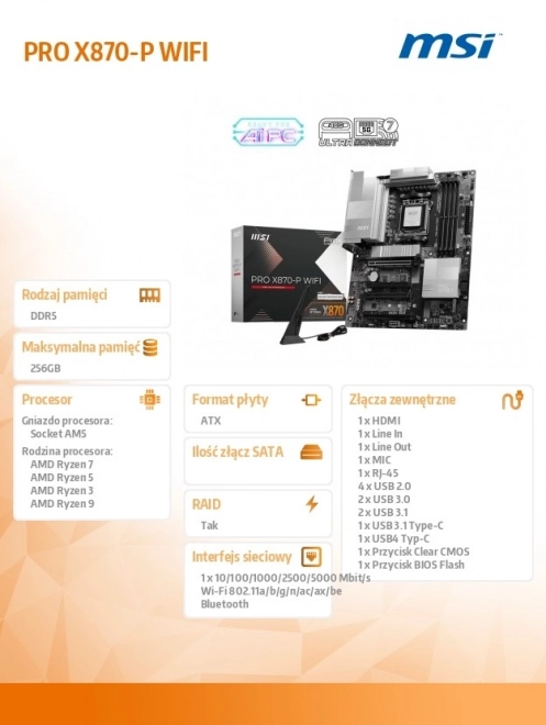 Płyta alaplap PRO WI-FI és AMD Ryzen támogatással
