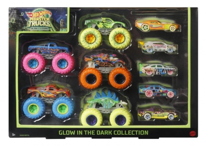 Hot Wheels világító Monster Trucks járművek 10 csomag