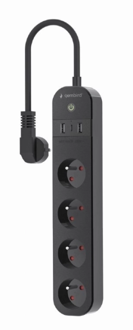 Okos elosztó 4xFR 2xUSB-A 1xUSB-C Fekete
