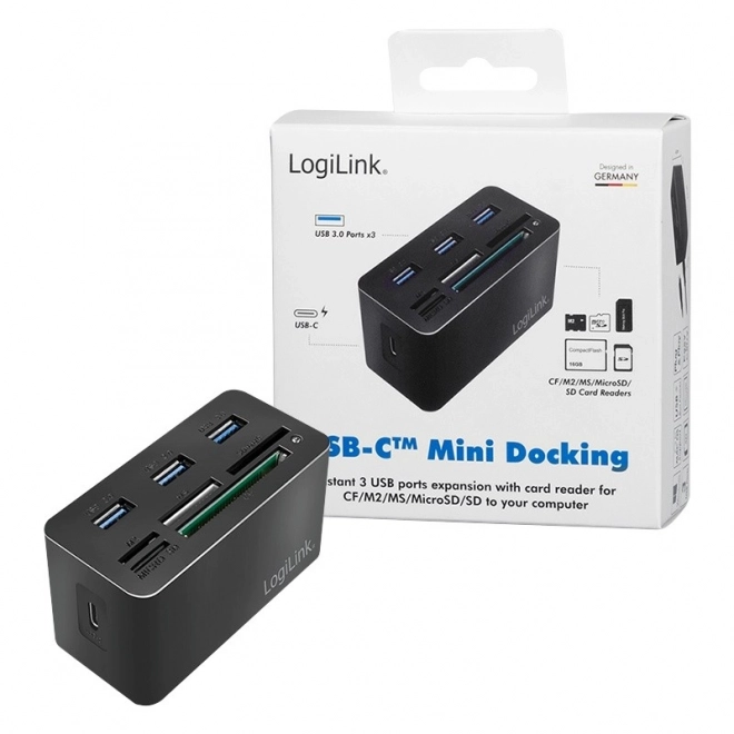 USB3.2 dokkolóállomás 8 porttal, mini fekete