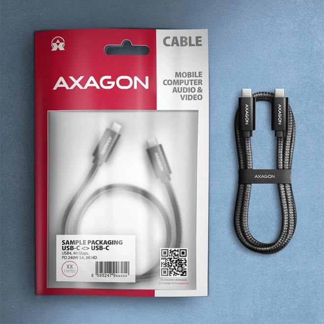 Prémium USB-C - USB-C kábel 1m, 240W PD, 8K kompatibilis, AXAGON