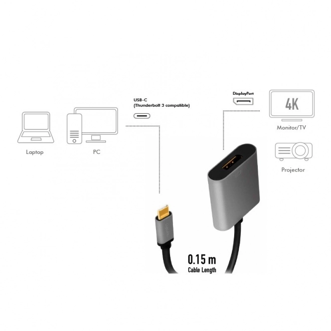 Usb-c dp adapter alumínium