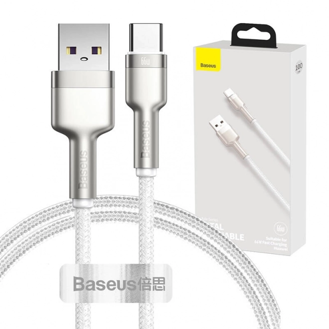 baseus cafule usb-c töltő- és adatkábel 66W fehér