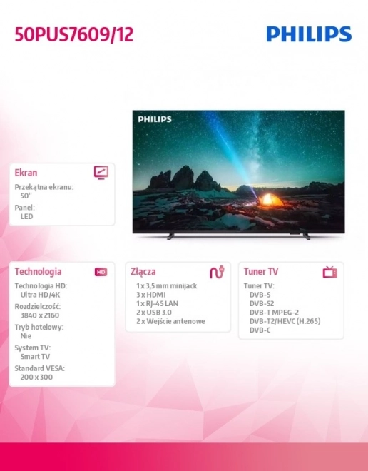Philips LED TV 50 hüvelyk