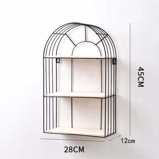 Dekoratív fekete polc - magasság 45 cm