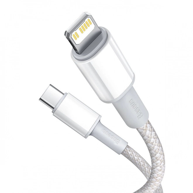 usb-c lightning kábel Baseus fonott, 20W, PD, 2m (fehér)