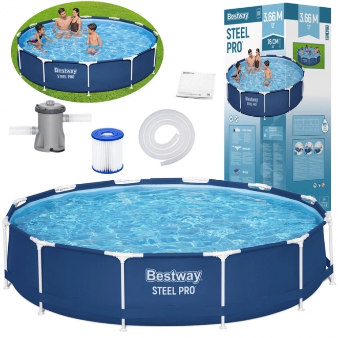 Bestway Steel Pro kör alakú medence kerettel