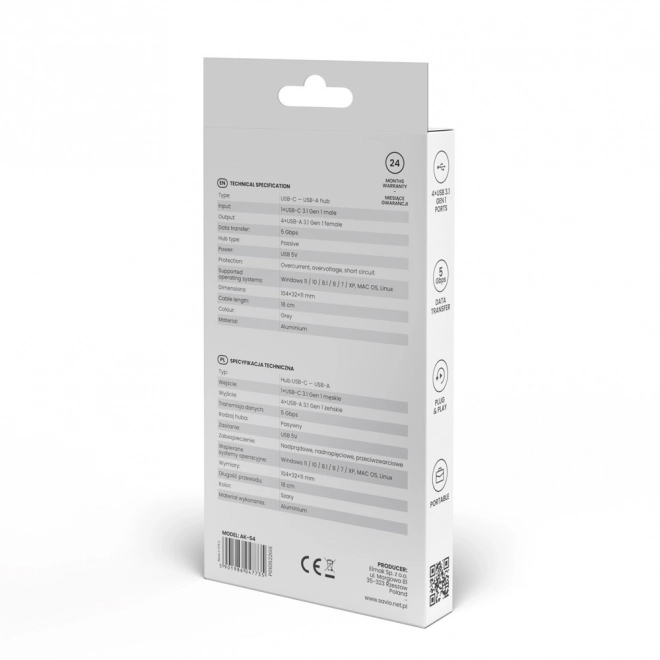 Savio USB hub 4 portos