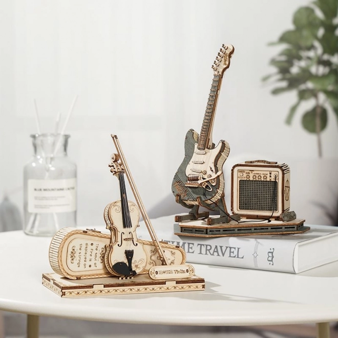 Fából készült 3D puzzle elektromos gitár Roboról