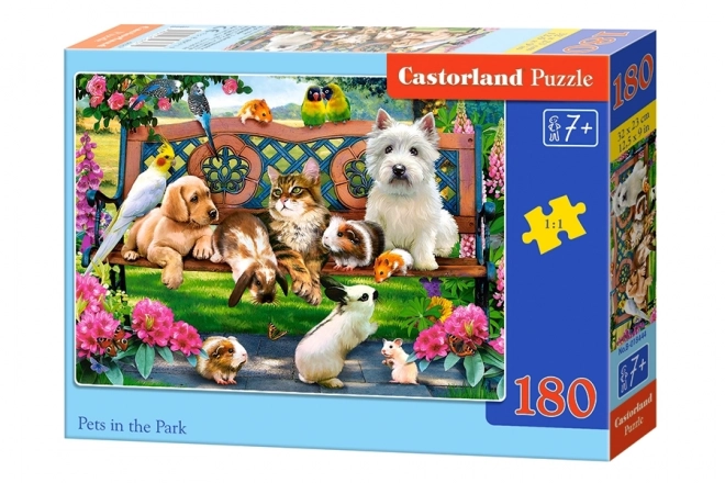 Színes gyerek puzzle 180 darabos - Állatok a parkban