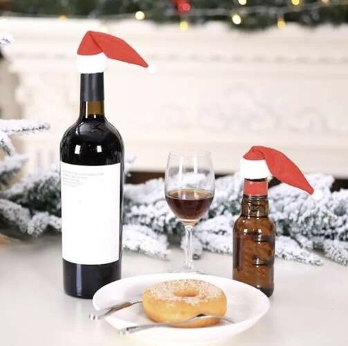Karácsonyi evőeszköz tok sapka díszlet