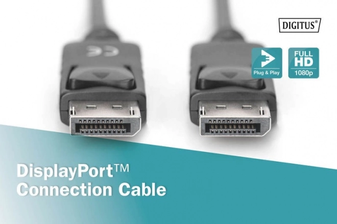 DisplayPort csatlakozókábel rögzítéssel 5m fekete