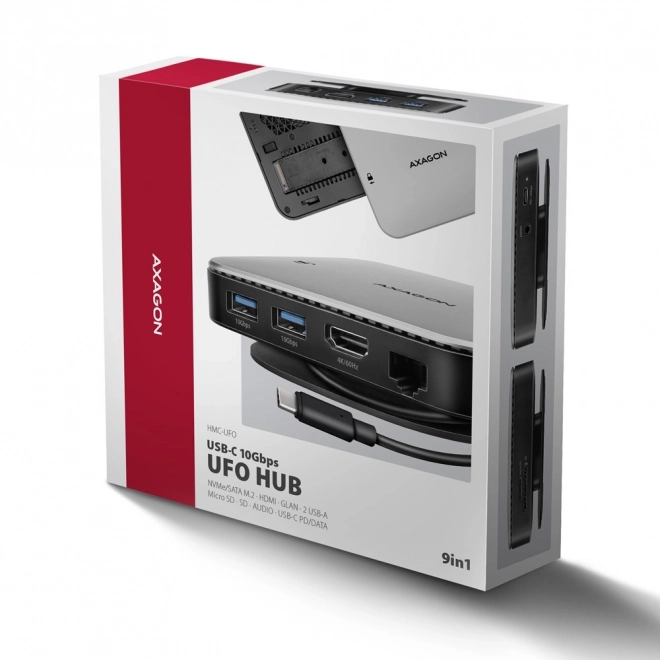 Wieloportos USB-C Hub 9 az 1-ben