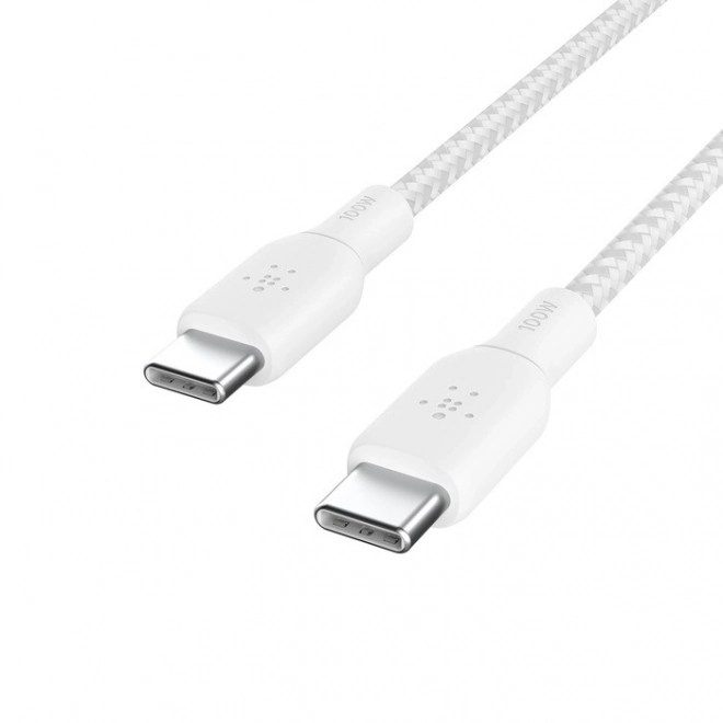 Fonott USB-C kábel USB-C 100W 3m fehér