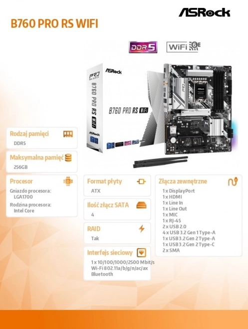 Asrock B760 Pro RS WIFI alaplap