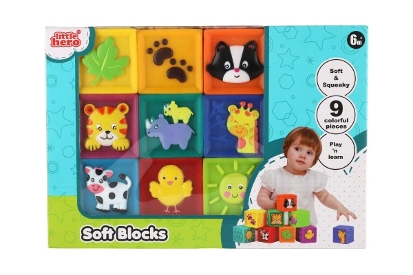 Puha gumiból készült kockák 9 darabos készlet