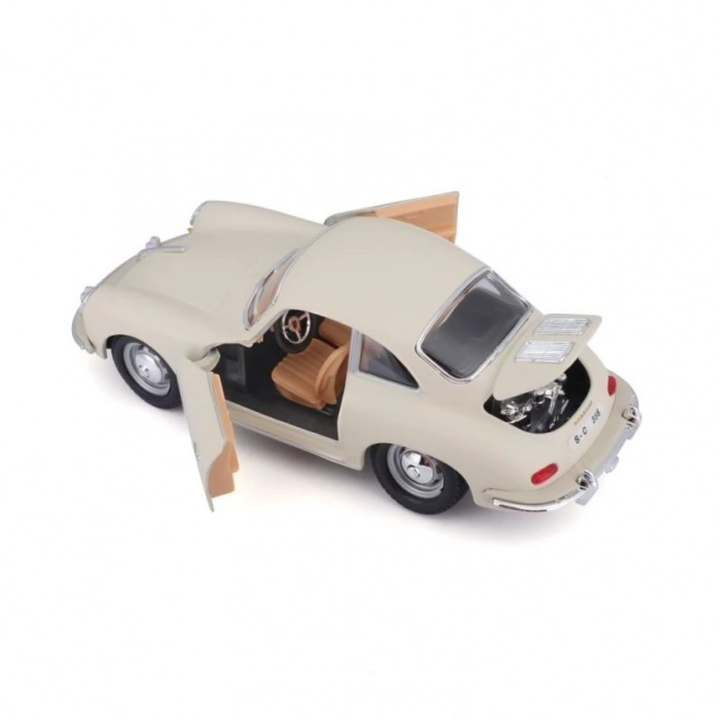 Bburago Porsche 356B Coupe (1961) elefántcsont színű modellautó 1:24