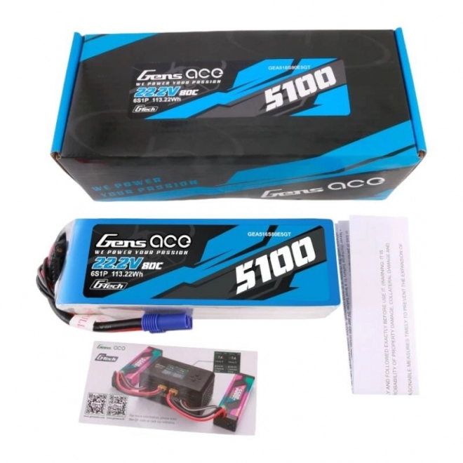 Gens Ace G-Tech 5100mAh 80C LiPo akkumulátor EC5 csatlakozóval