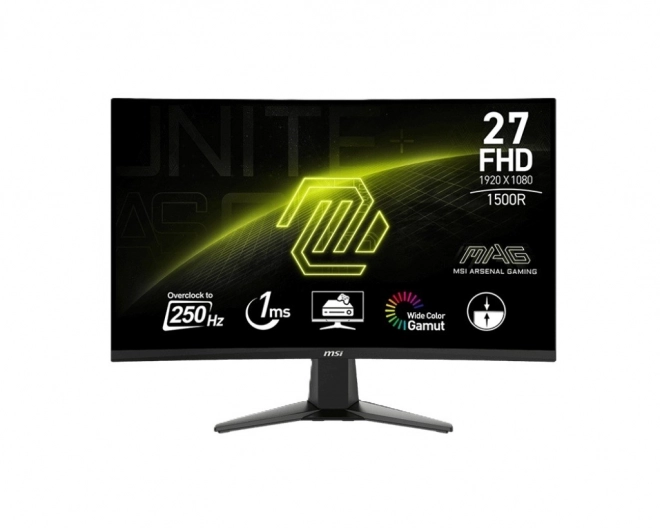 27 colos ívelt LED monitor