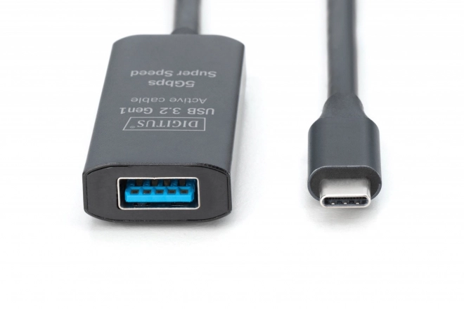 Aktív USB-C - USB-A hosszabbító kábel 10m, USB 3.2 Gen1 5Gbps