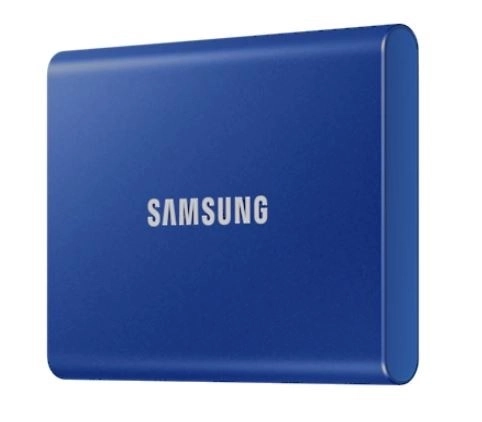 Kék Samsung T7 2TB hordozható SSD