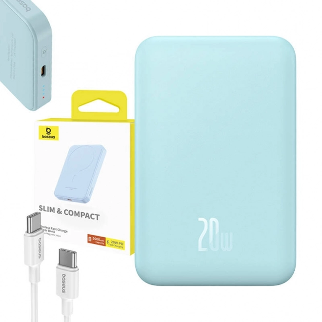 Baseus magnetikus mini powerbank 5000mah 20w kék